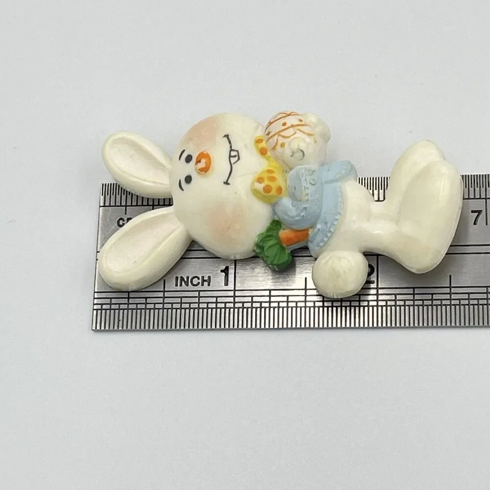 Vintage Lot of 2 Easter Barnaby Bunny Rabbit Spring Pin Brooch 70s 80s Hallmark